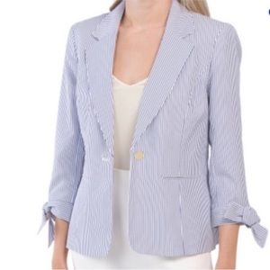 Ann Klein Seersucker Blazer Size Large